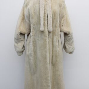 EXCELLENT BEIGE SHEARED BEAVER FUR COAT JACKET WOMEN WOMAN SIZE 4-6 SMALL