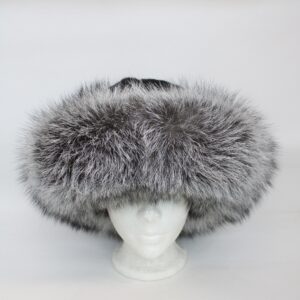 BRAND NEW BLACK MINK & SILVER FOX FUR HAT WOMEN WOMAN SIZE ALL
