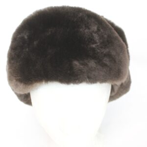 BRAND NEW BROWN SHEARED BEAVER & LEATHER FUR HAT MEN MAN WOMEN WOMAN SIZE ALL