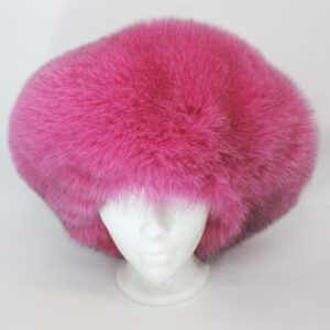 BRAND NEW PINK FOX FUR BERET STYLE HAT WOMEN WOMAN SIZE ALL