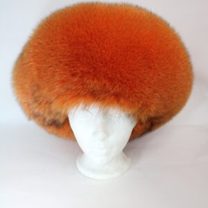 BRAND NEW ORANGE FOX FUR BERET STYLE HAT WOMEN WOMAN SIZE ALL