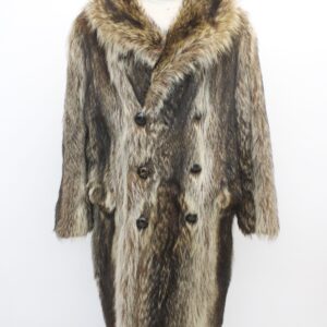 MINT NATURAL RACCOON FUR JACKET COAT FOR MEN MAN SIZE 42 LARGE