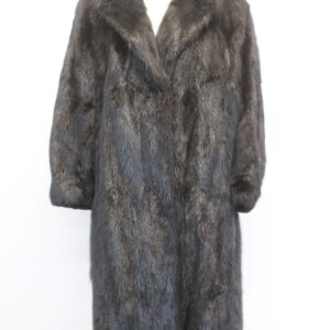 EXCELLENT BLACK MUSKRAT FUR COAT JACKET WOMEN WOMAN SIZE 6-8 SMALL-MEDIUM