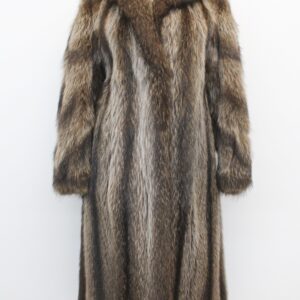 EXCELLENT NATURAL RACCOON RACOON FUR COAT JACKET WOMEN WOMAN SIZE 4 SMALL