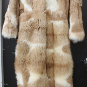 SCRAP ITEM: BEIGE/BROWN & WHITE LAMB FUR JUMPSUIT SNOW SUIT COAT ARTS & CRAFTS