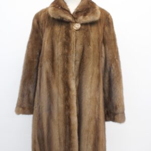 EXCELLENT CANADIAN DEMI BUFF MINK FUR COAT JACKET WOMEN WOMAN SIZE 8 MEDIUM