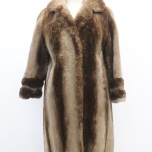 EXCELLENT BROWN SHEARED BEAVER FUR COAT JACKET WOMEN WOMAN SIZE 4-6 SMALL