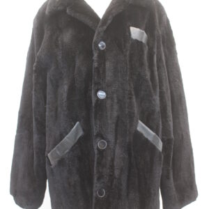 SHOWROOM NEW CANADIAN BLACK SHEARED BEAVER FUR COAT JACKET MEN MAN SZ 40-42 MED