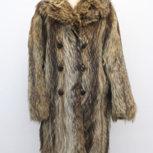 MINT RACCOON RACOON FUR COAT JACKET WOMEN WOMAN SIZE 38-40 SMALL NEW LINING