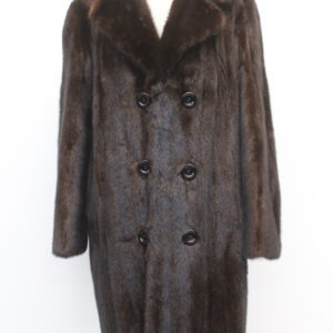 EXCELLENT CANADIAN DARK RANCH BROWN MINK FUR COAT MEN MAN SIZE 42-44 LARGE