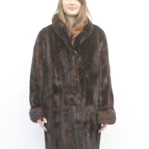 EXCELLENT CANADIAN DARK RANCH MINK FUR COAT  JACKET WOMEN WOMAN SIZE 6-8 S-M