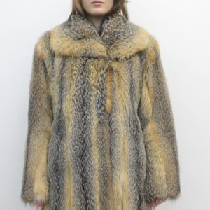 EXCELLENT AMERICAN GRAY FOX FUR JACKET COAT WOMEN SIZE 6 SMALL