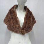 MINT BROWN MUSKRAT FUR STOLE WRAP SCARF WOMEN WOMAN SIZE 44