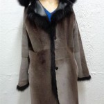 BRAND NEW REVERSIBLE SHEARED BEAVER TO LEATHER FUR COAT JACKET WOMAN WOMEN SIZE 6-8 SMALL