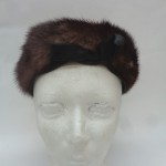 EXCELLENT CANADIAN DARK RANCH MINK FUR WITH RIBBON HAT WOMEN WOMAN SIZE ALL
