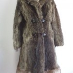 MINT NATURAL RACCOON & FOX FUR COAT JACKET WOMEN WOMAN SIZE 2 PETITE