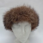 EXCELLENT NATURAL RACCOON RACOON FUR & GRAY SUEDE HAT CAP WOMEN WOMAN SIZE ALL