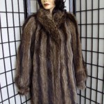 MINT RACCOON FUR COAT JACKET WOMEN WOMAN SIZE 6 SMALL NEW LINING