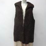 SCRAP ITEM: BROWN PERSIAN LAMB FUR VEST DAMAGED ARTS & CRAFTS