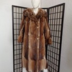 SCRAP ITEM: NATURAL MUSKRAT FUR COAT JACKET W/ RACCOON ARTS & CRAFTS