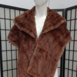 MINT NATURAL MUSKRAT FUR STOLE WRAP SCARF WOMEN WOMAN SIZE 14