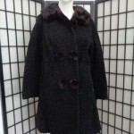 MINT BLACK PERSIAN LAMB ASTRAKHAN & MINK FUR COAT JACKET WOMEN WOMAN SIZE 2-4 XS