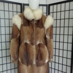 EXCELLENT CANADIAN MUSKRAT FUR COAT JACKET W/ FOX WOMEN WOMAN SIZE 10 MEDIUM