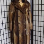 EXCELLENT NATURAL PLAIN MUSKRAT FUR COAT JACKET WOMEN WOMAN SIZE 6 SMALL