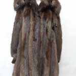 BRAND NEW BROWN LONG HAIRED BEAVER FUR COAT JACKET WOMEN WOMAN SIZE 4 PETITE