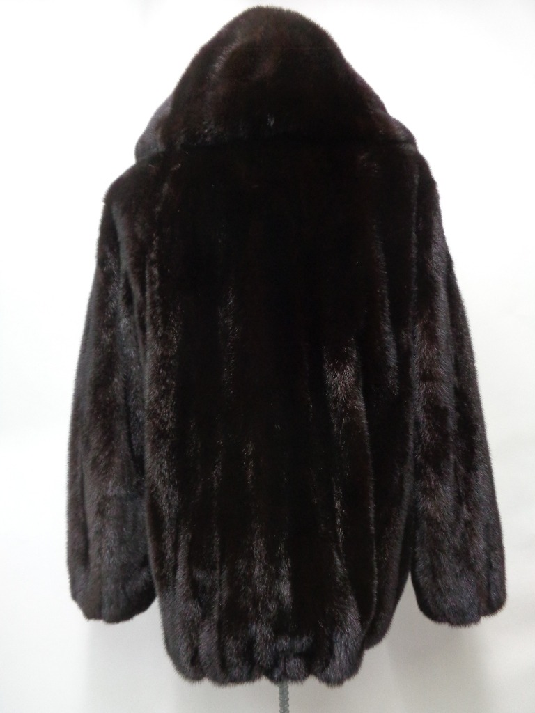 Oliverfurs Refurbished New Black Mink Fur Bomber Jacket W/Hood for Men Man Size All Custom Made