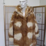 EXCELLENT LIGHT BROWN & WHITE LAMB FUR COAT JACKET PARKA MAN MEN SIZE 40 MEDIUM