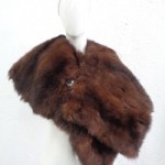 REFURBISHED NEW BROWN OPOSSUM DOUBLE SIDED FUR STOLE SCARF WRAP WOMEN WOMAN 60