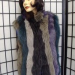 BRAND NEW MULTI COLOR FOX FUR VEST JACKET COAT WOMEN WOMAN SIZE 4-6 PETITE