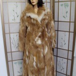 MINT BROWN & WHITE LAMB MOUTON FUR COAT JACKET WOMEN SIZE 4 PETITE