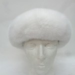 BRAND NEW WHITE CANADIAN MINK FUR & LEATHER HAT WOMEN WOMAN SIZE ALL
