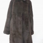 MINT BROWN SHEARED RABBIT FUR REVERSIBLE COAT JACKET WOMAN WOMEN SIZE 6-8 S-M