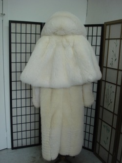 BRAND NEW WHITE FOX FUR COAT WITH HOOD MEN MAN SIZE ALL - Oliver Furs