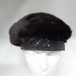 SCRAP ITEM: CANADIAN DARK RANCH MINK FUR & SUEDE HAT CAP ARTS & CRAFTS