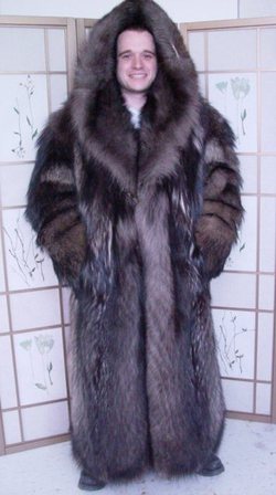 BRAND NEW NATURAL CANADIAN TIMBER WOLF FUR COAT MEN MAN - Oliver Furs