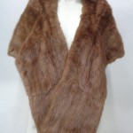 EXCELLENT BROWN MUSKRAT FUR STOLE SHAWL WRAP WOMEN WOMEN SIZE 16