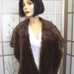 MINT SQUIRREL FUR STOLE WRAP SHAWL WOMEN WOMAN SZ M