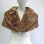 EXCELLENT NATURAL MUSKRAT FUR STOLE SHAWL WRAP WOMEN WOMEN SZ 11