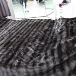 BRAND NEW BROWN REX RABBIT FUR BLANKET THROW BED SOFA COVER SIZE 100