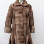 EXCELLENT TAUPE BROWN SHEARED MUSKRAT FUR COAT JACKET WOMEN WOMAN SIZE 6 SMALL