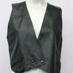 SHOWROOM NEW GREEN REAL GENUINE LEATHER VEST WOMEN WOMAN SIZE 2-4 PETITE