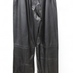 SHOWROOM NEW BLACK GENUINE LEATHER & SUEDE PANTS WOMEN WOMAN SIZE 10 SMALL