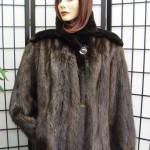 NEW TOP QUALITY LONG HAIR BEAVER FUR COAT WOMEN SZ 12