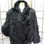 SALE NEW BLACK FOX FUR JACKET WITH HOOD MEN SZ. 56