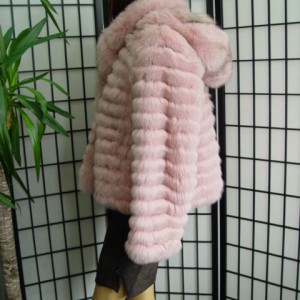 BRAND NEW PINK FOX HOODED FUR JACKET FOR WOMEN