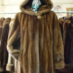 BRAND NEW DEMI-BUFF MINK FUR COAT HOODED FOR WOMEN